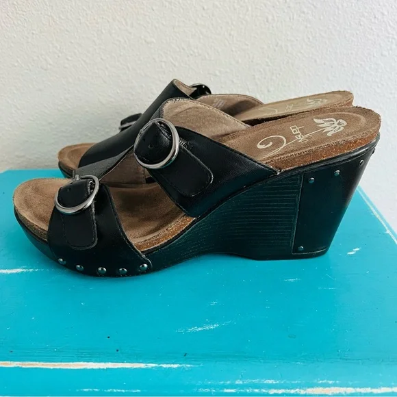 Dansko Fern Wedge Double Strap Sandals Black 42 - Picture 5 of 9